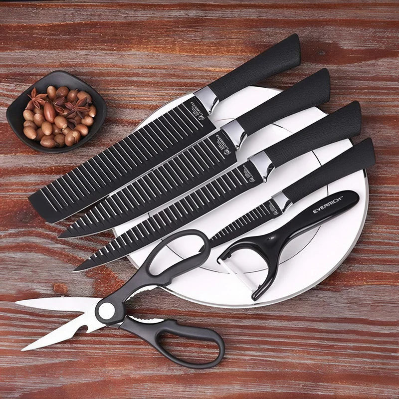 KIT 6 Peças para Churrasco Premium em Aço Inoxidável - Kuro Lâminas
