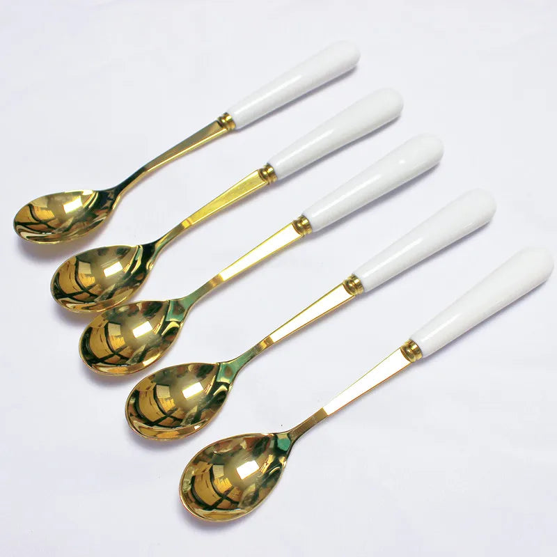 Conjunto de Talheres Gold Marble